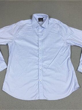 Spier & Mackay Dress Shirt Mens 17.5 Light Purple with Point Collar Contemporary